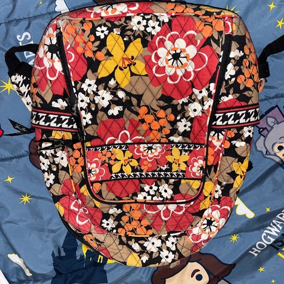 Vera Bradley Handbags - Vera Bradley Floral Backpack - Red, Yellow, Black